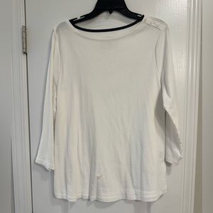 Charter Club 3/4 Sleeve White Blouse Size XXL